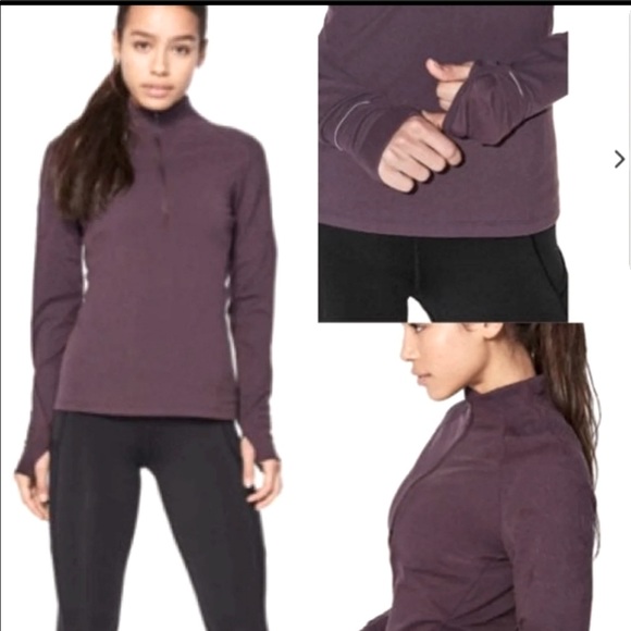 lululemon athletica Tops - Lululemon toasty tech quarter zip in black cherry